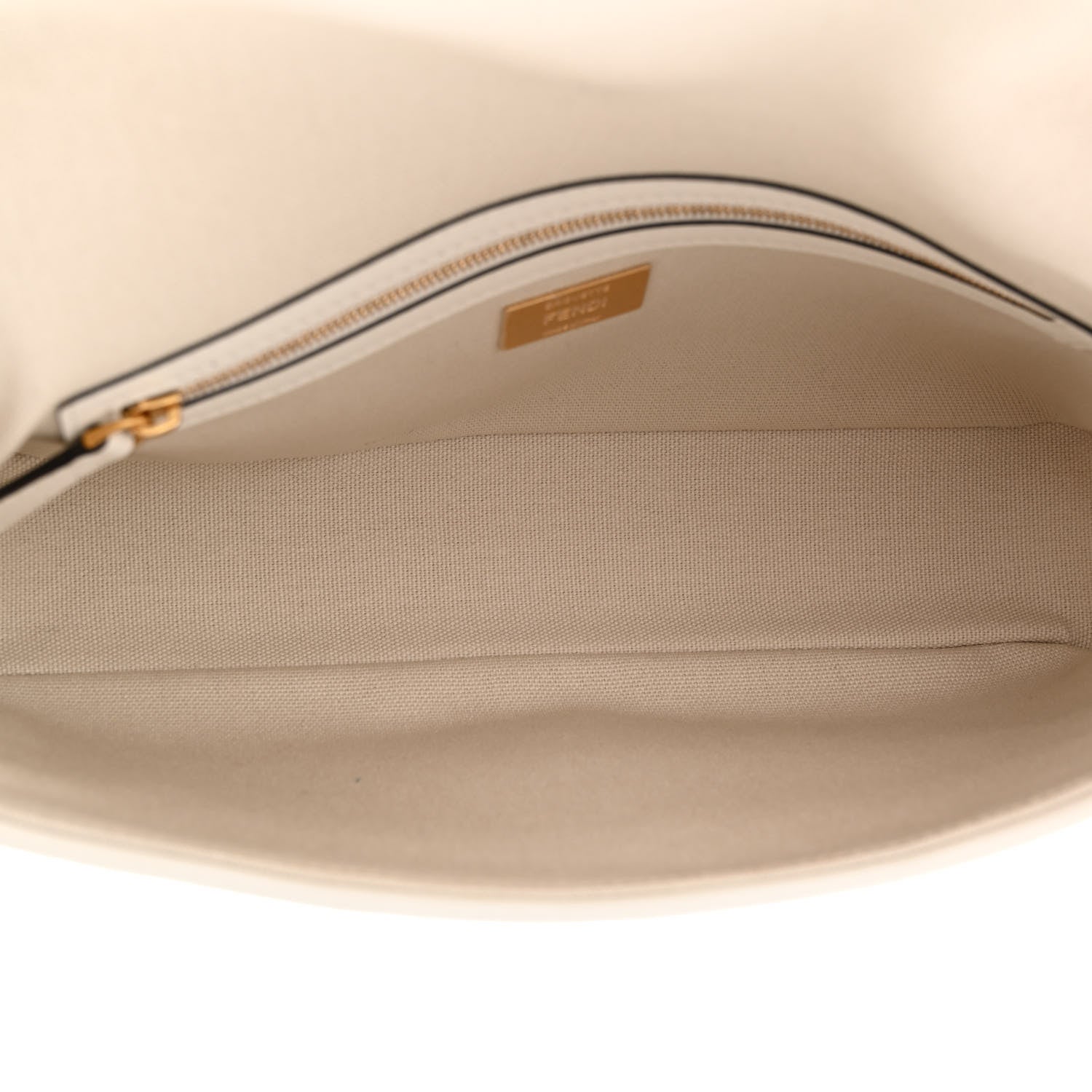 Fendi Canvas Vitello King Extra Strap FF Embroidered Baguette White Ice 5 of 10