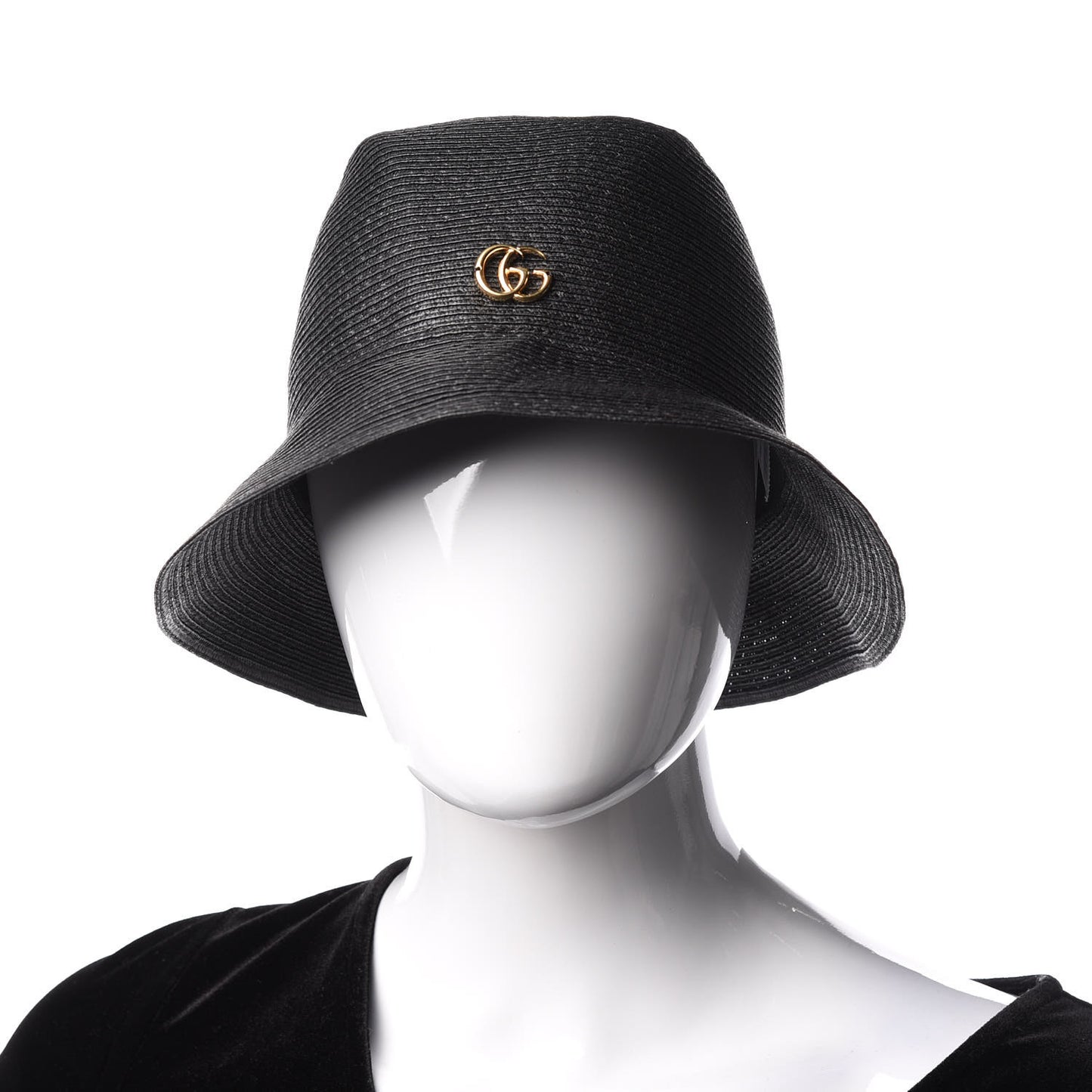Raffia Double G Hat S Black