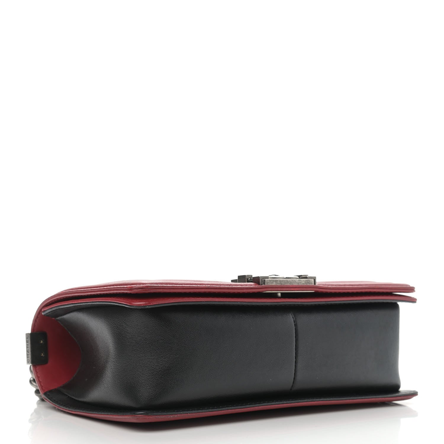 Chanel Lambskin Quilted Medium Boy Flap Black Red 4 of 12