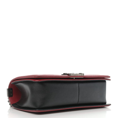 Chanel Lambskin Quilted Medium Boy Flap Black Red 4 of 12