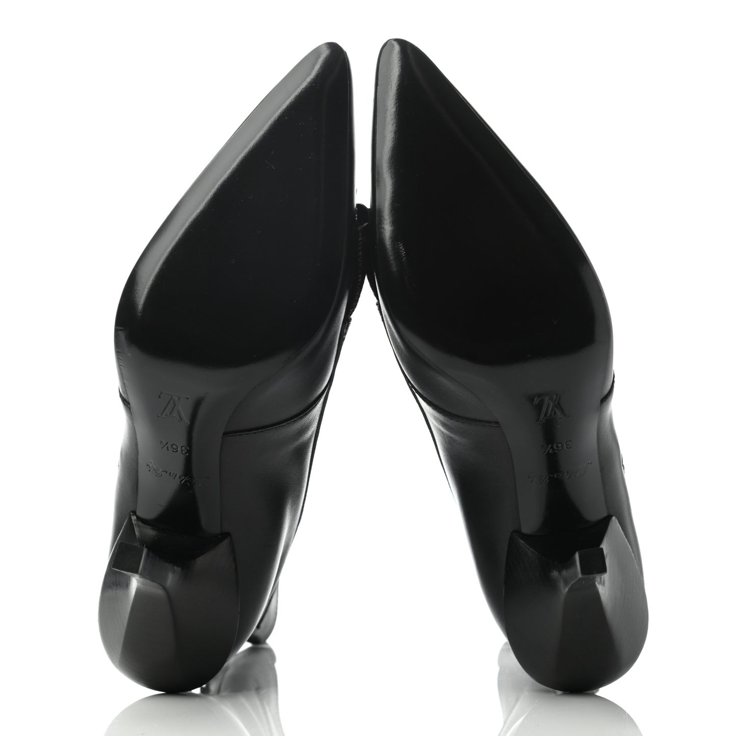 Calfskin Monogram Janet Ankle Boots 36.5 Black