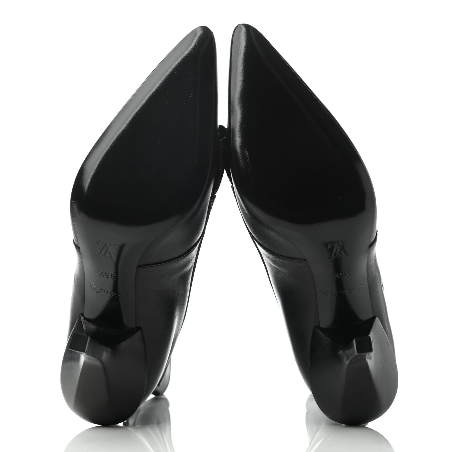 Louis Vuitton Calfskin Monogram Janet Ankle Boots 36.5 Black 5 of 9
