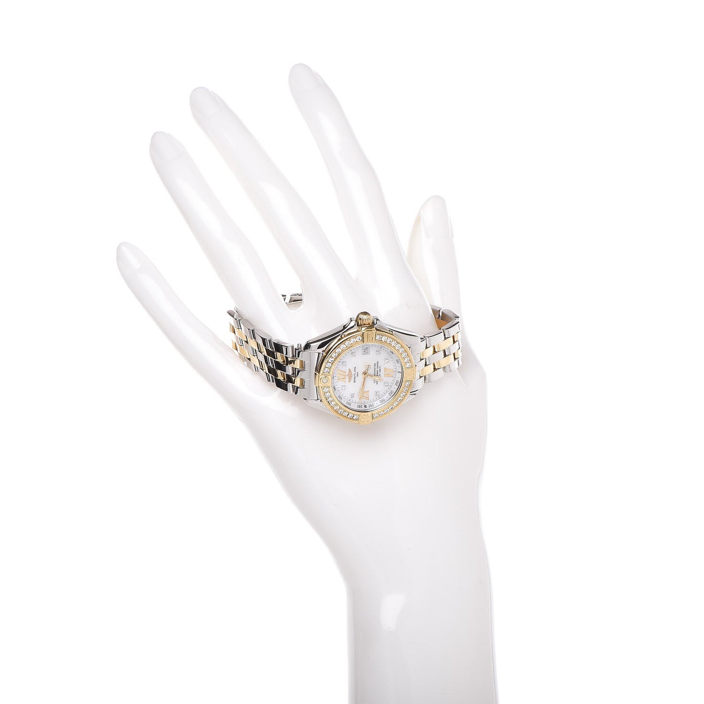 Stainless Steel 18K Yellow Gold Diamond Mother of Pearl 31mm Windrider Quartz Watch D71365