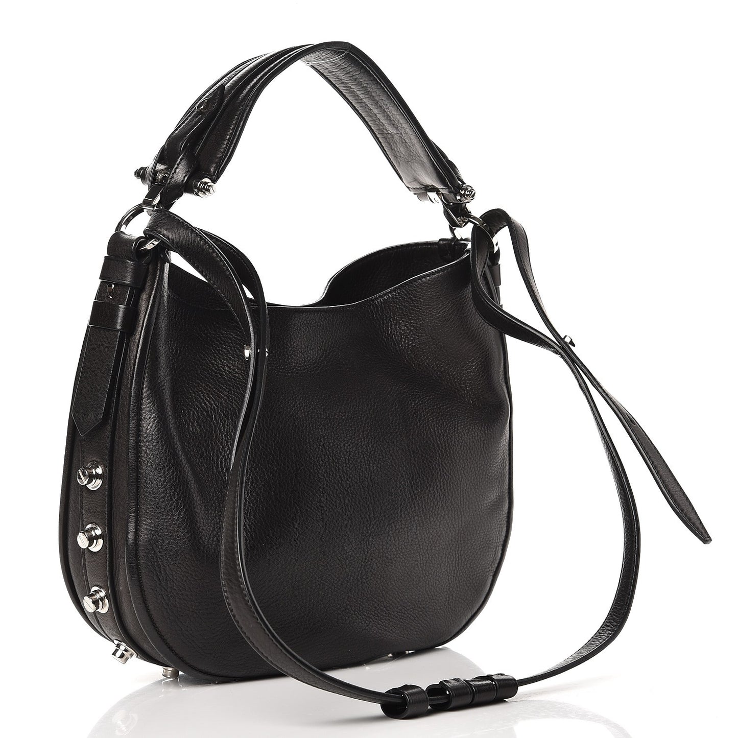 Calfskin Small Studded Obsedia Hobo Black