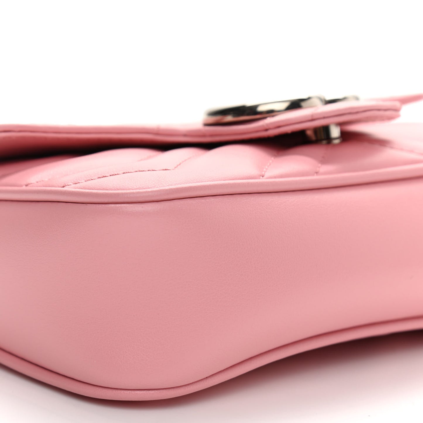 Calfskin Matelasse Super Mini GG Marmont Shoulder Bag Wild Rose