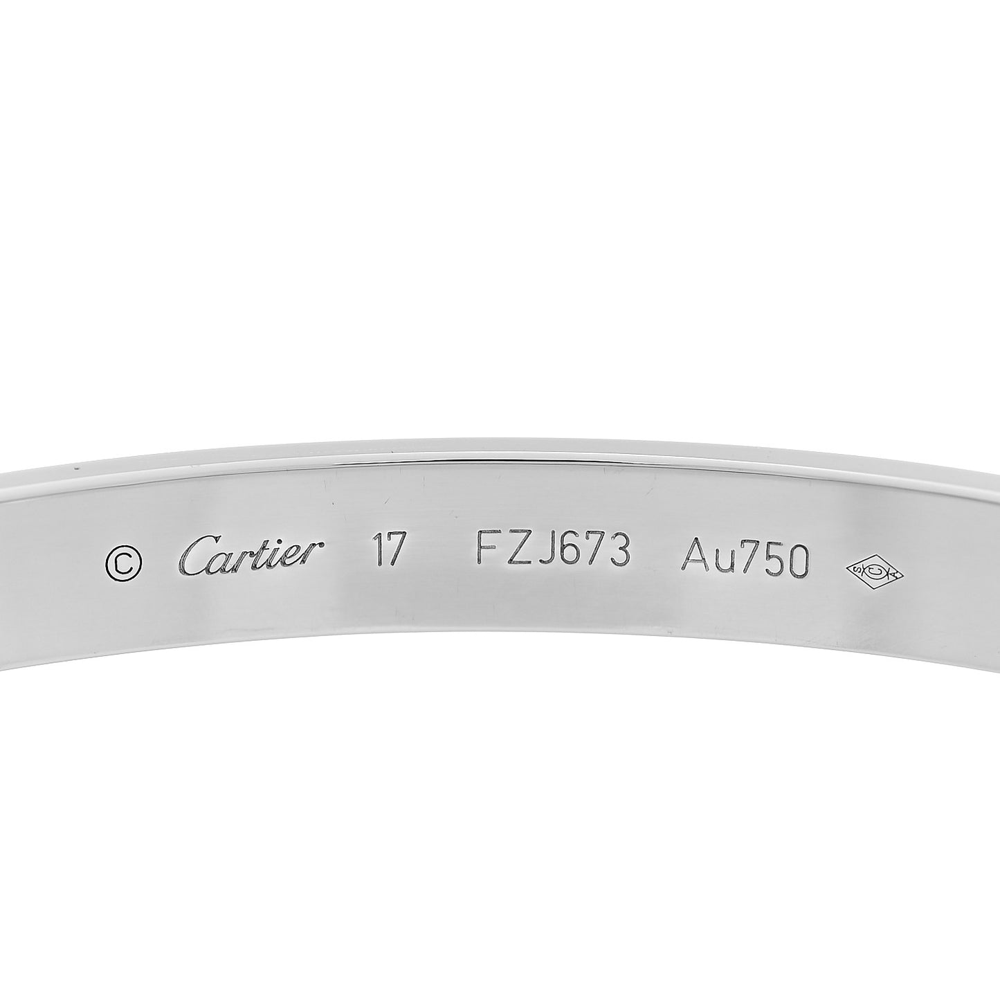 18K White Gold LOVE Bracelet 17