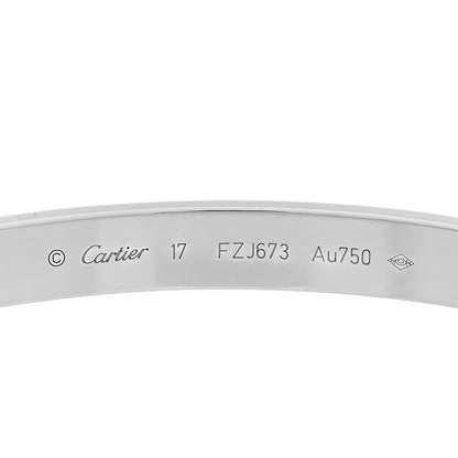 Cartier 18K White Gold LOVE Bracelet 17 3 of 8