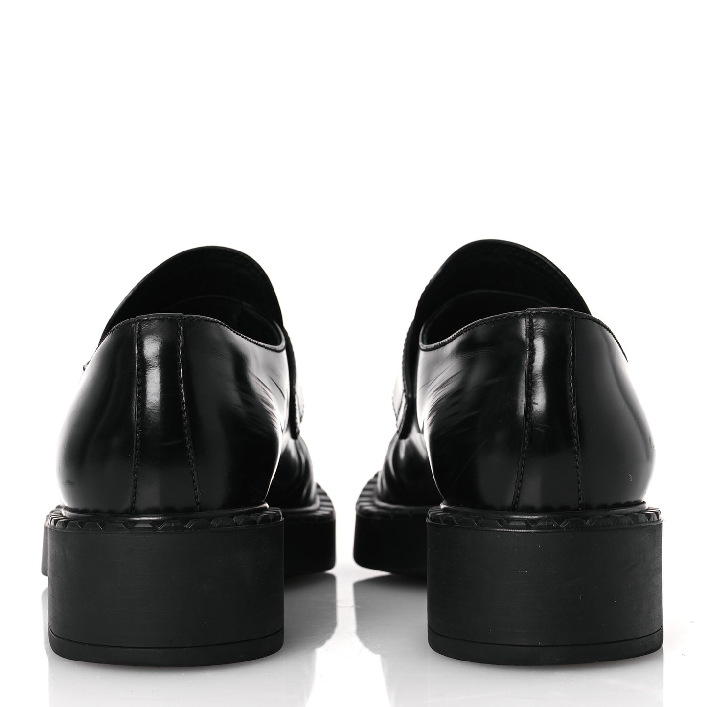 Spazzolato Metal Triangle Logo 50mm Loafers 38 Black