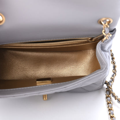 Chanel Lambskin Quilted Mini Pearl Crush Flap Light Grey 4 of 4