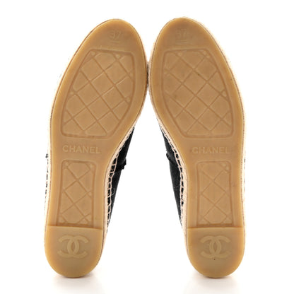 Chanel Linen CC Espadrilles 37 Black 5 of 16