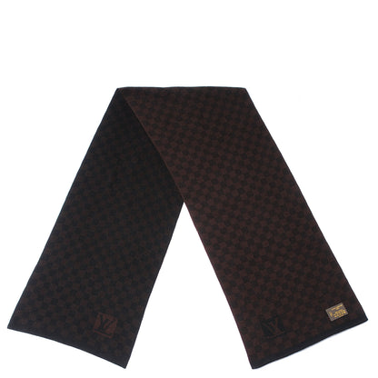Louis Vuitton Wool Petit Damier Stole Scarf Brown 3 of 5