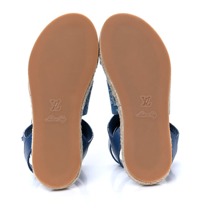 Louis Vuitton Monogram Denim Starboard Espadrille Flat Sandal 36 Blue 5 of 8