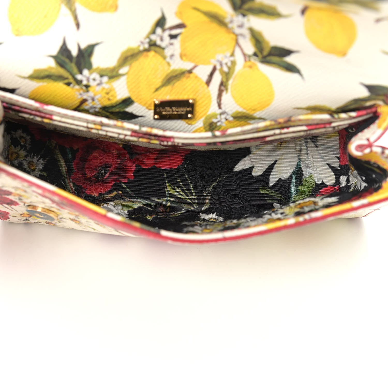 Dolce & Gabbana Lemon Print Mini Miss Sicily Satchel White Multicolor 5 of 9