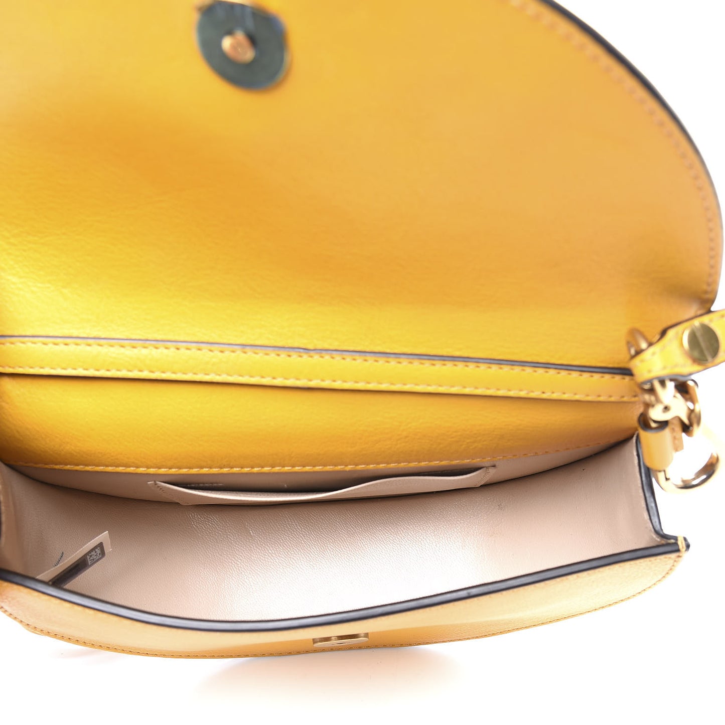 Calfskin Small Nile Bracelet Minaudiere Bag Dark Ochre