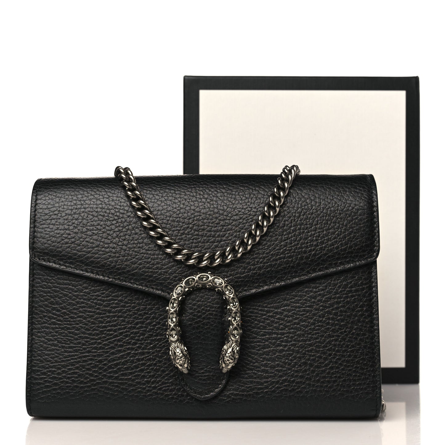 Calfskin Mini Dionysus Chain Wallet Black