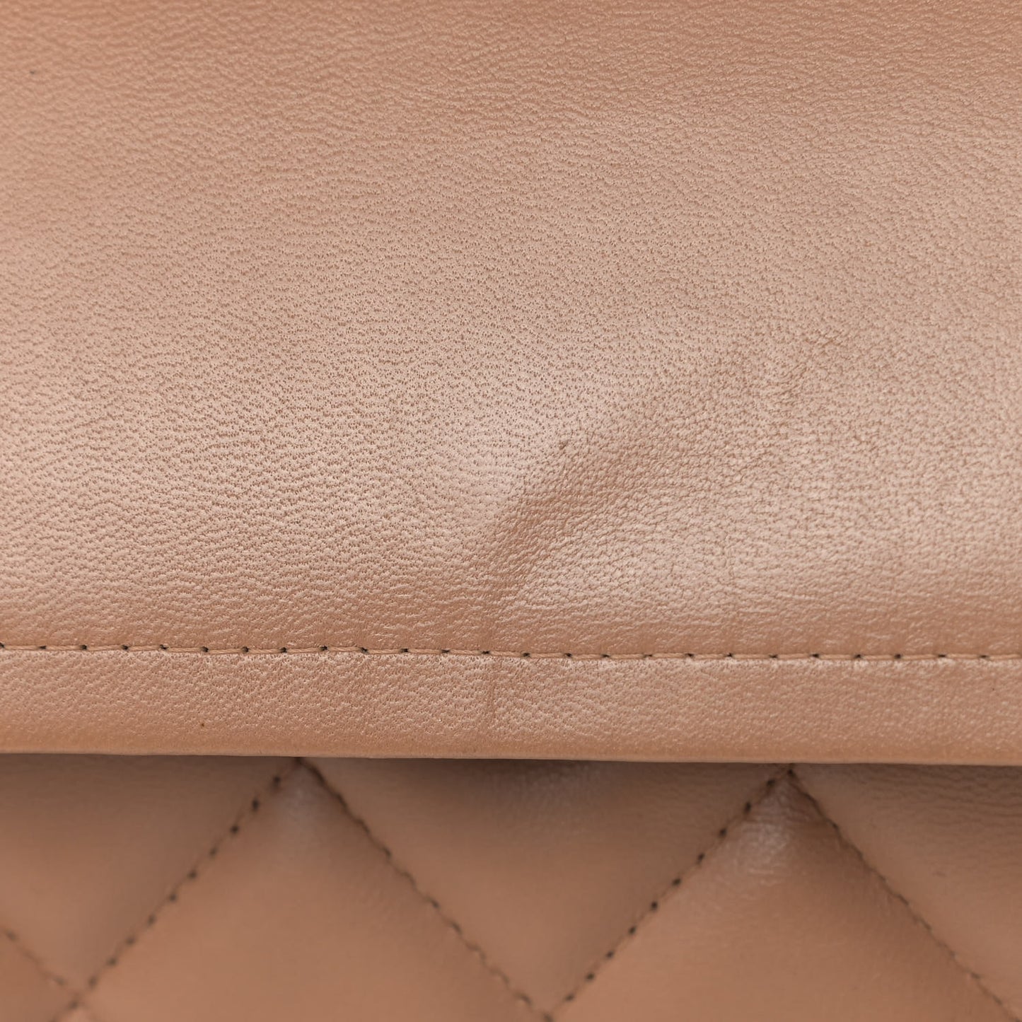 Lambskin Quilted Jumbo Double Flap Brown