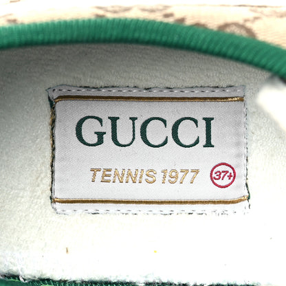 Gucci GG Monogram Web Womens 1977 Tennis Sneakers 37.5 Beige Ebony Mystic White 7 of 8