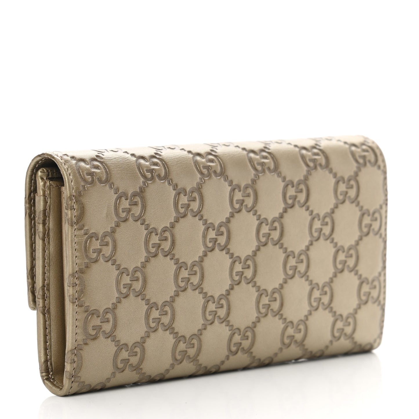 Guccissima Lovely Heart Continental Wallet Off White