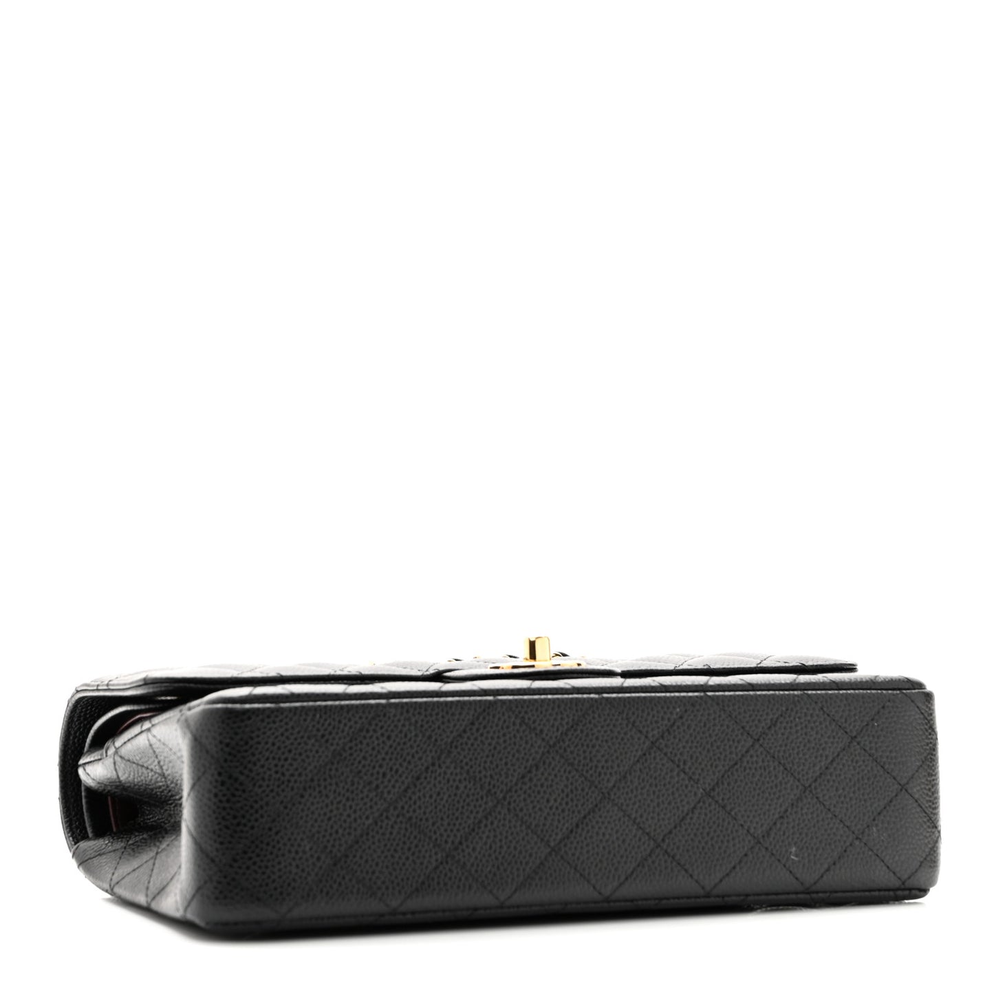 Caviar Quilted Medium Double Flap Black