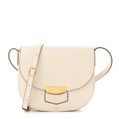 Celine Grained Calfskin Small Trotteur White 1 of 14