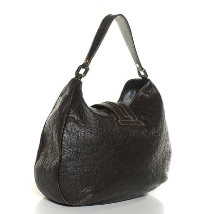 Gucci Guccissima Large New Ladies Web Hobo Dark Brown 3 of 10
