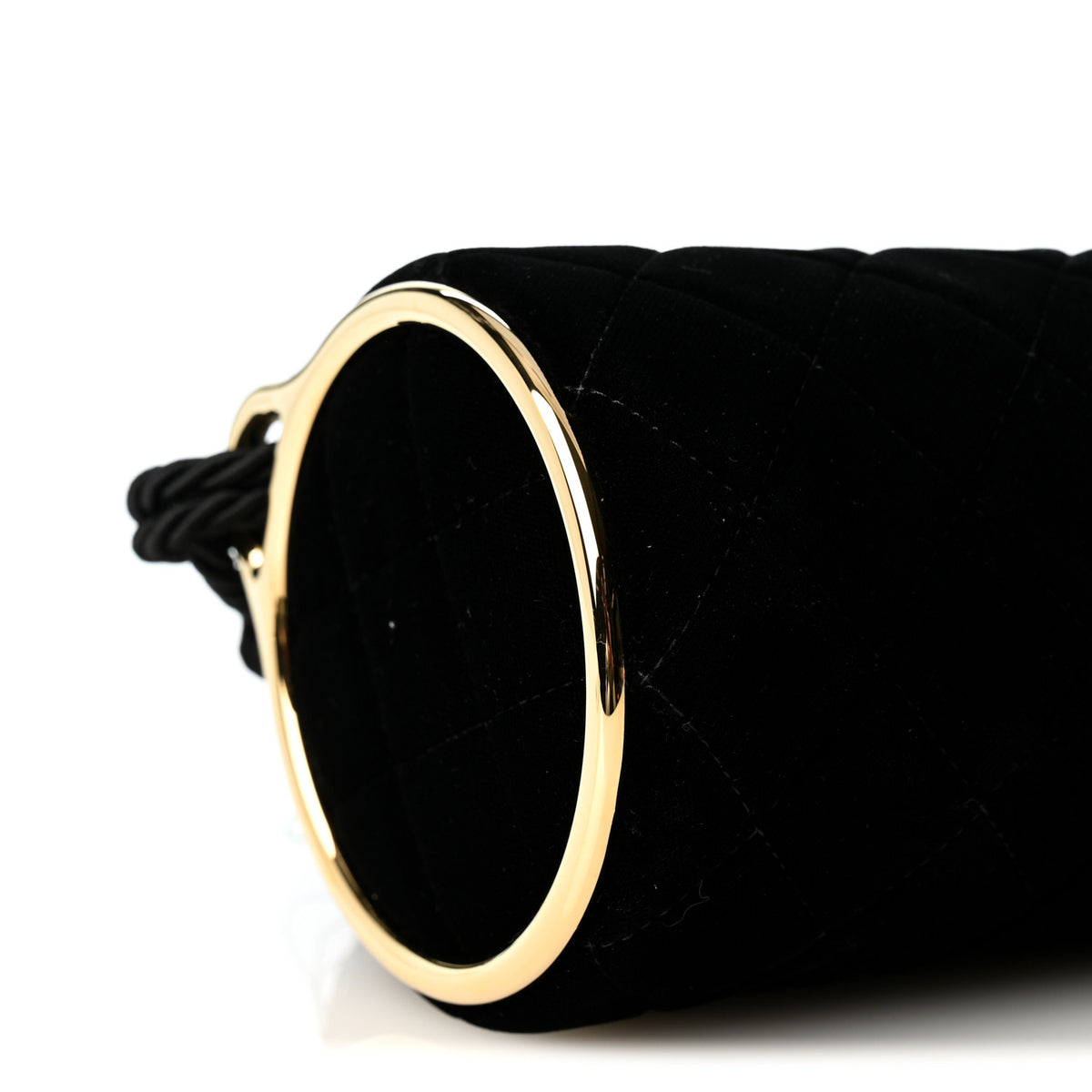 Chanel Velvet Quilted Clutch With Strap Black 9 of 10