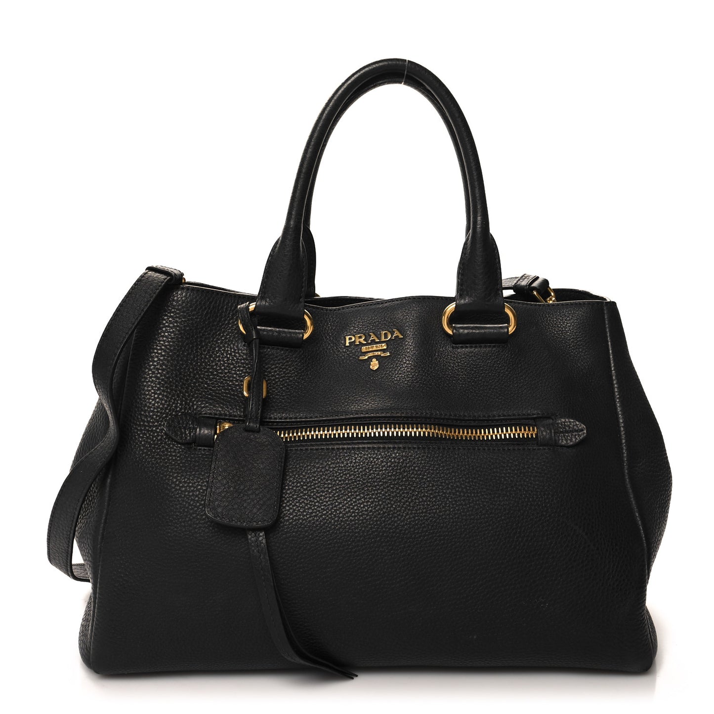 Vitello Daino Shopping Satchel Black