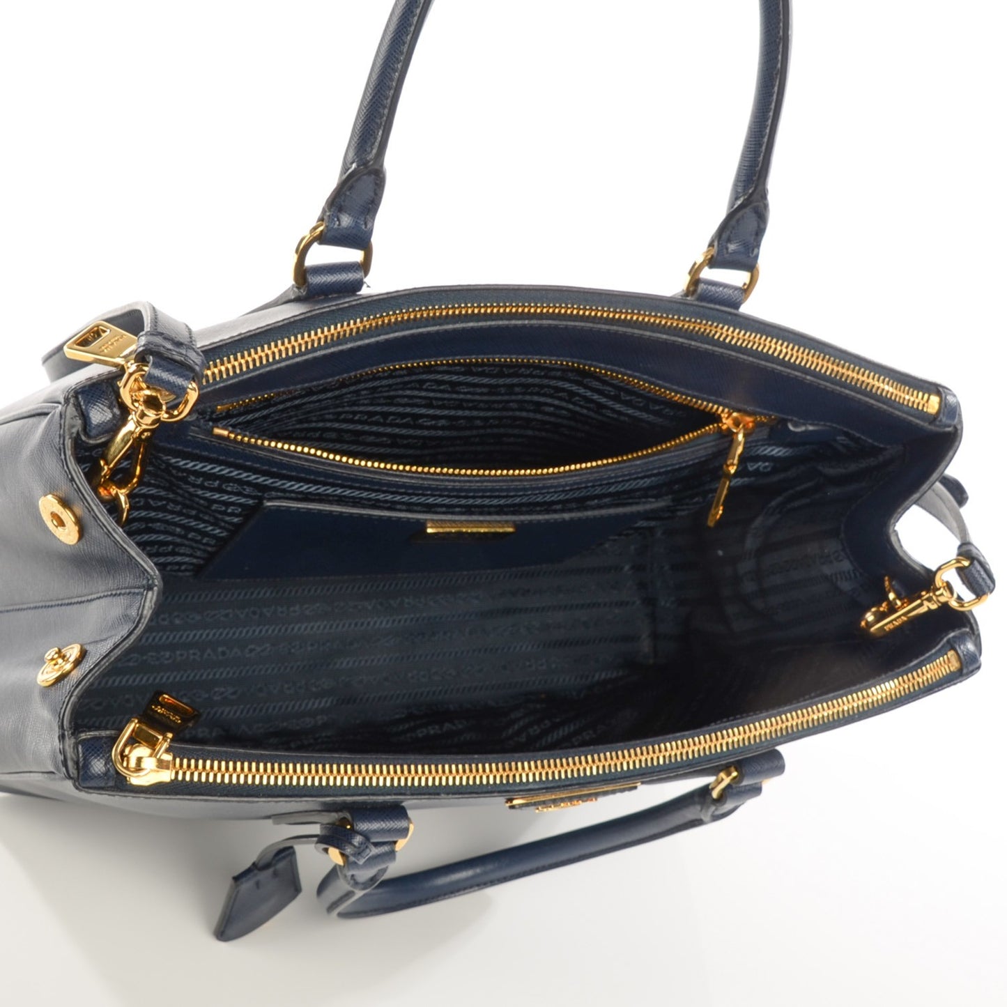 Saffiano Medium Galleria Double Zip Tote Baltico