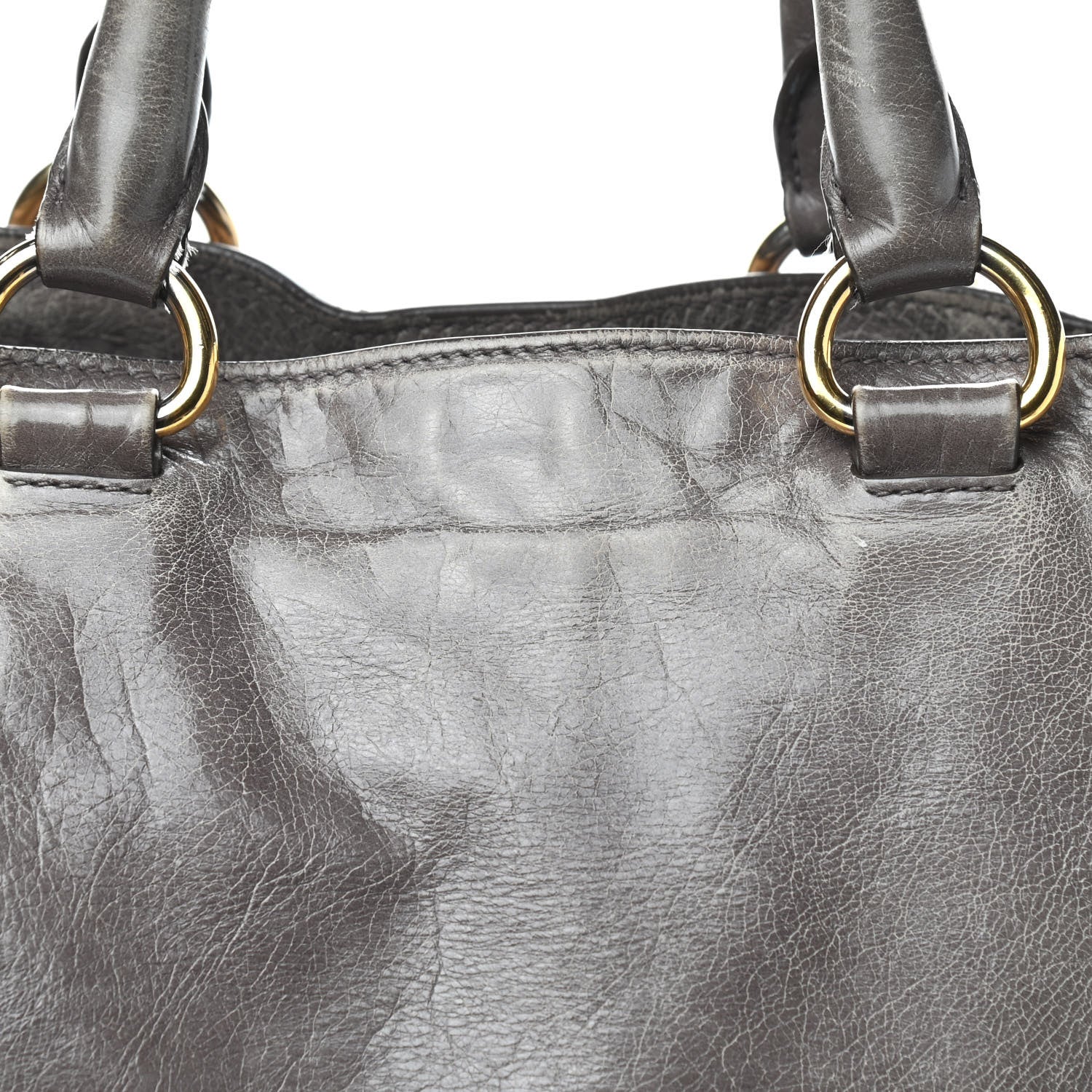 Prada Vitello Shine Top Handle Bag Fumo 14 of 25