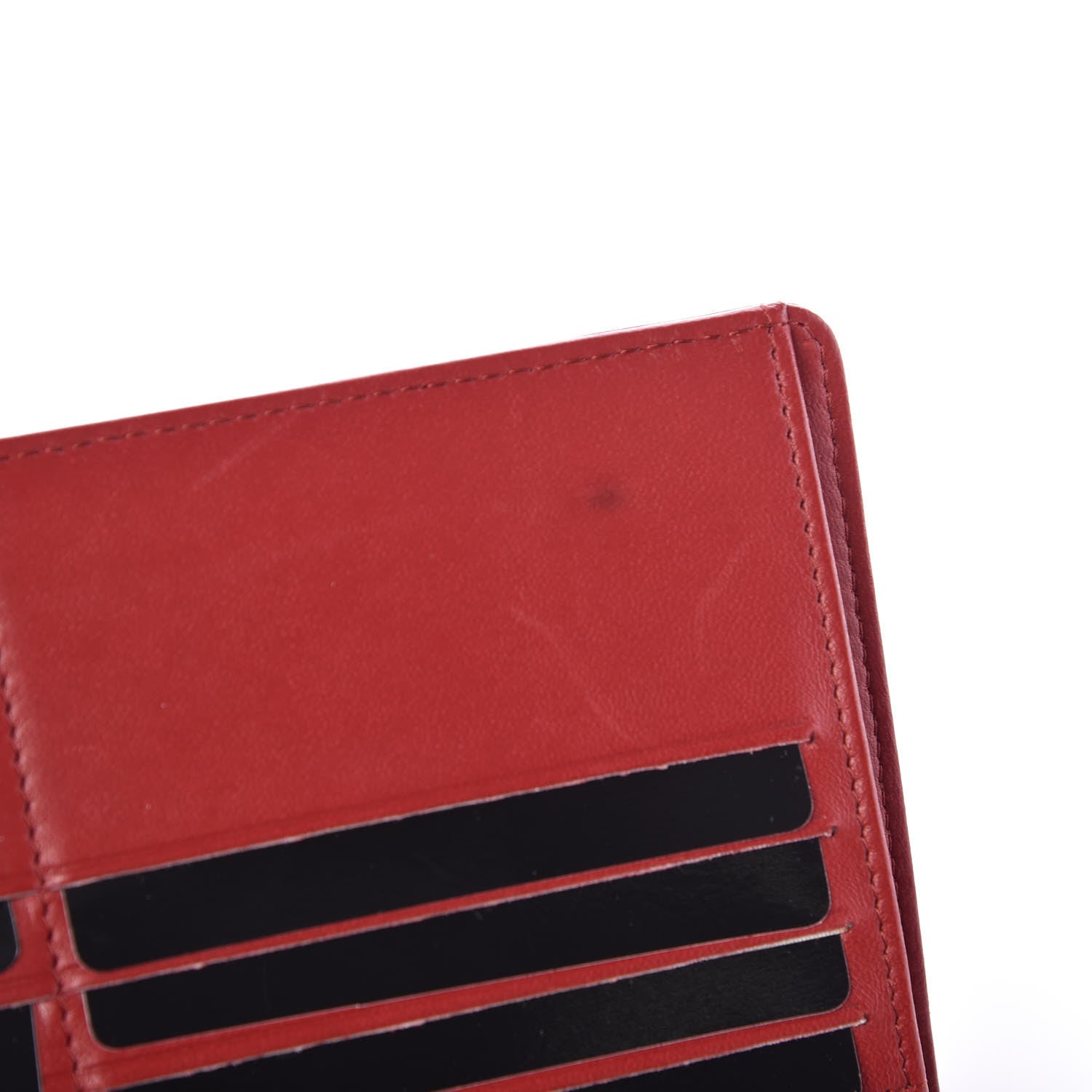 Chanel Lambskin Embossed Camellia Large Gusset Flap Wallet Red 9 of 10