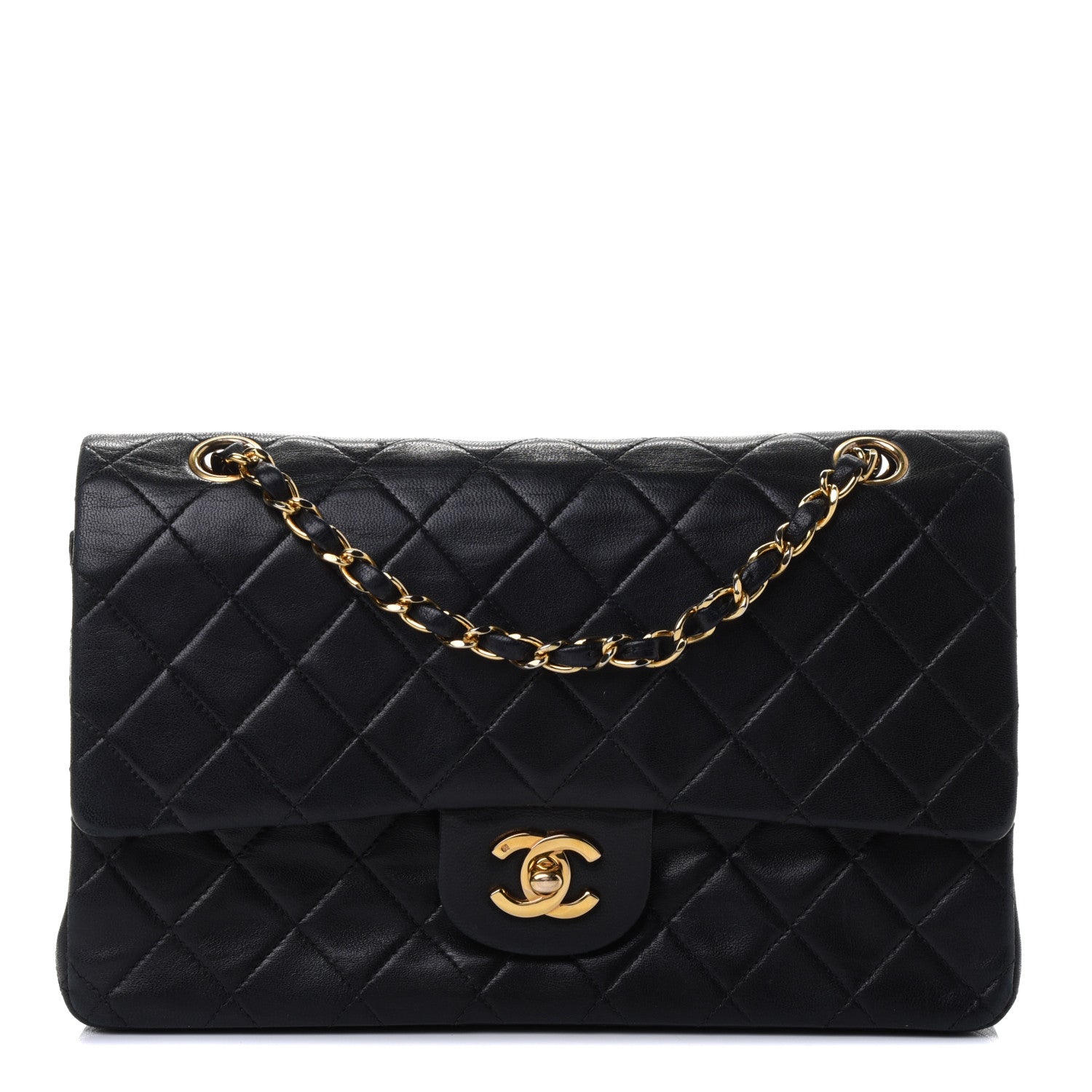 Chanel Lambskin Quilted Medium Double Flap Black 1 of 4