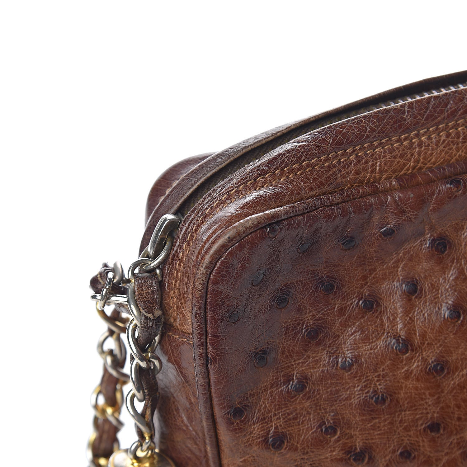 Chanel Ostrich Tassel Camera Case Brown 19 of 24