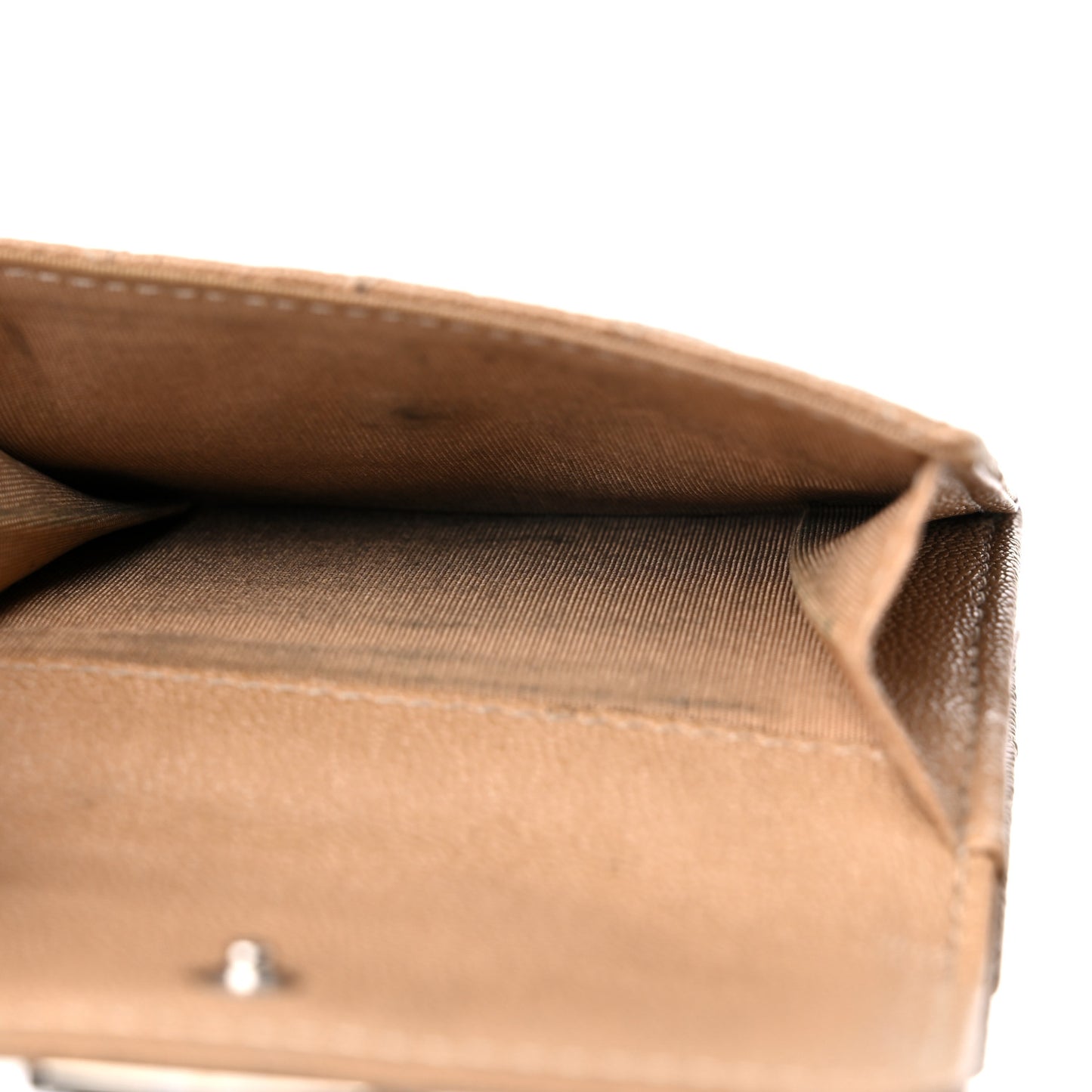 Caviar Quilted Small Boy Flap Wallet Beige