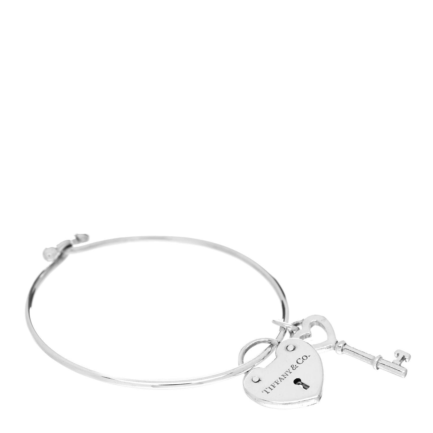 Sterling Silver Lock Key Charm Hook Bracelet
