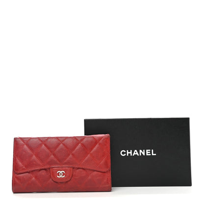 Chanel Calfskin Quilted Large Flap Wallet Red 13 of 13