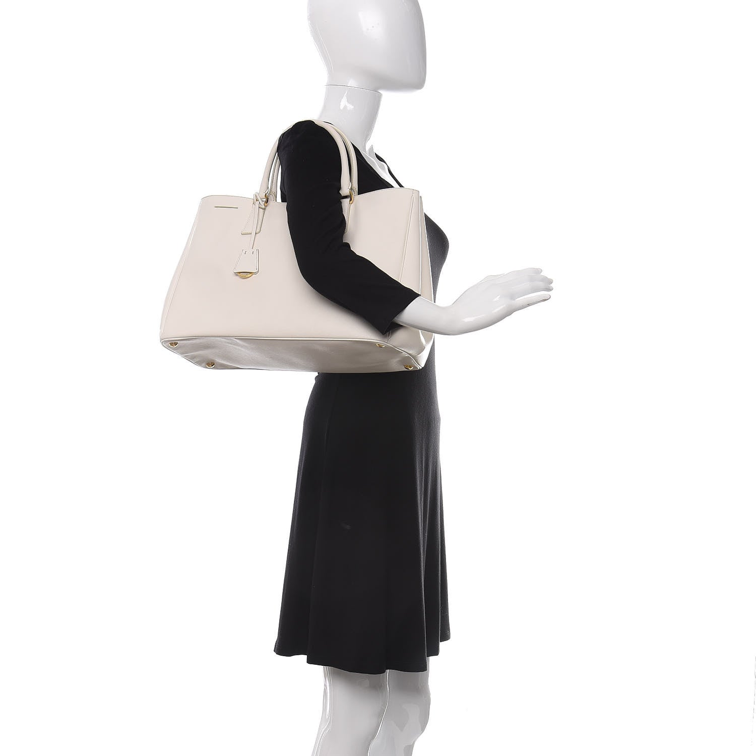 Prada Saffiano Lux Large Tote Talco 2 of 15