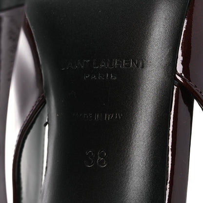 Saint Laurent Vernice Gloss Dune 110 Slingback Pumps 38 38 Marron Glace 8 of 11