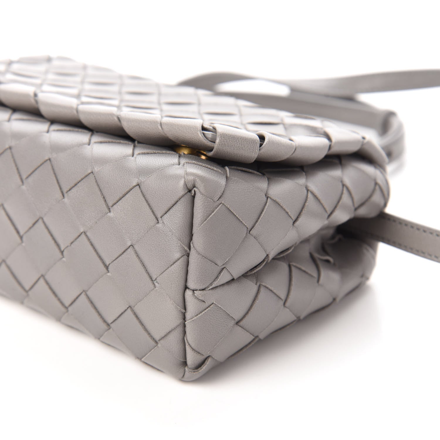 Bottega Veneta Nappa Intrecciato Shoulder Bag Grey 7 of 9