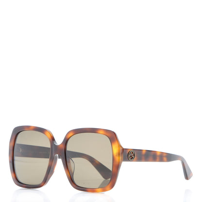 Gucci Acetate Square GG 0096SA Sunglasses Havana 1 of 9