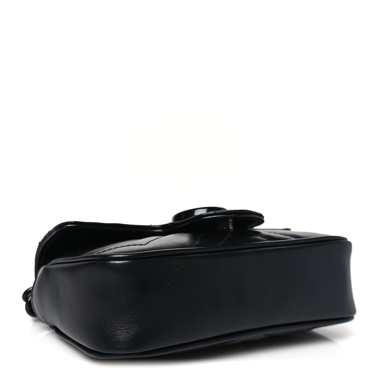 Calfskin Matelasse Monochrome GG Marmont Chain Belt Bag Black