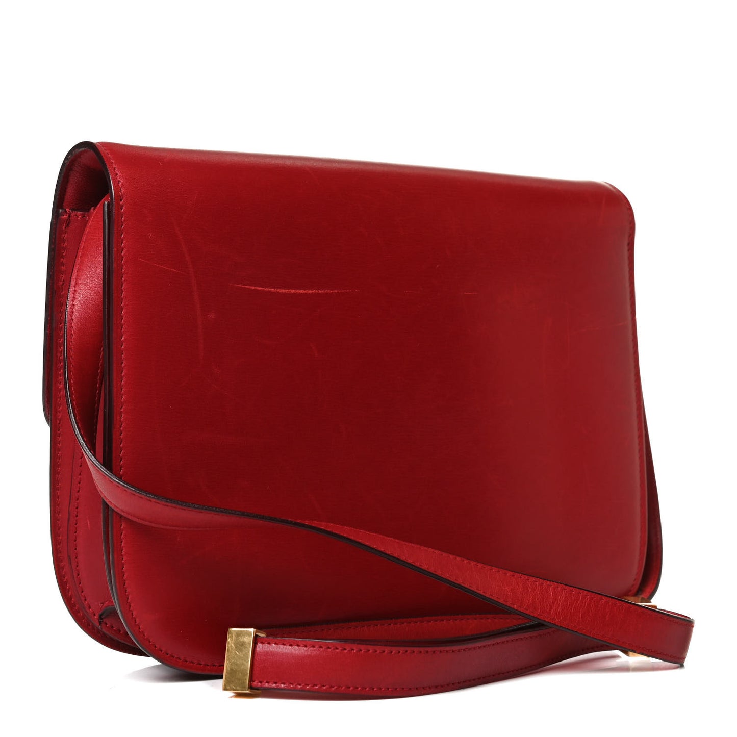 Box Calfskin Medium Classic Box Flap Bag Red