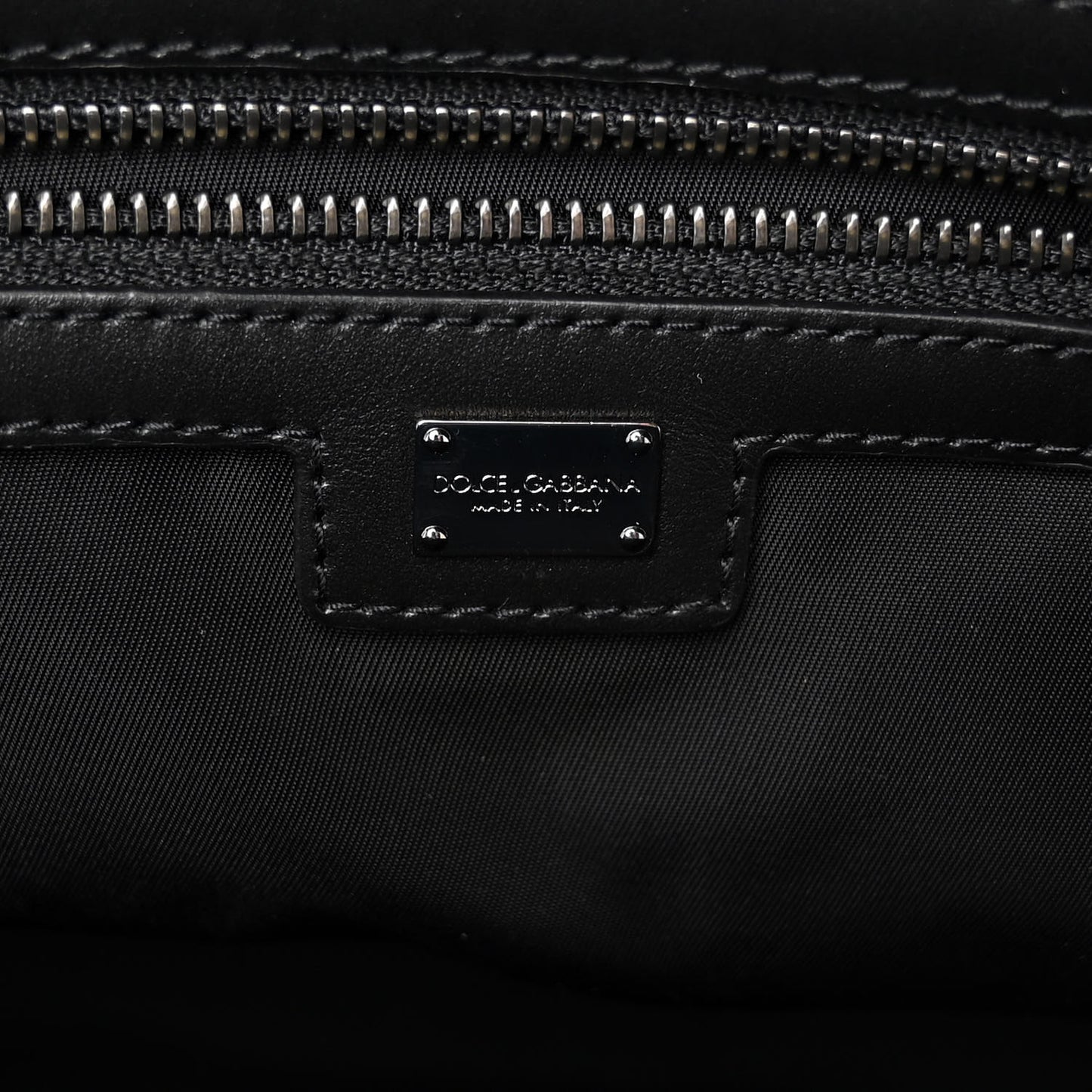 Nylon Grainy Calfskin Backpack Black