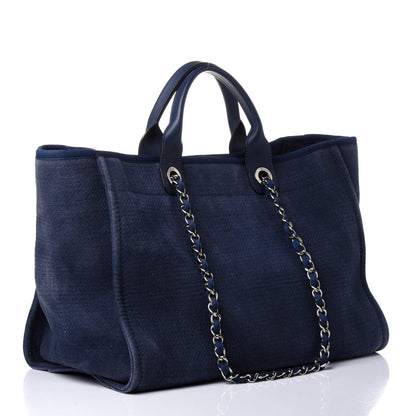 Chanel Canvas Medium Deauville Tote Dark Blue 3 of 18