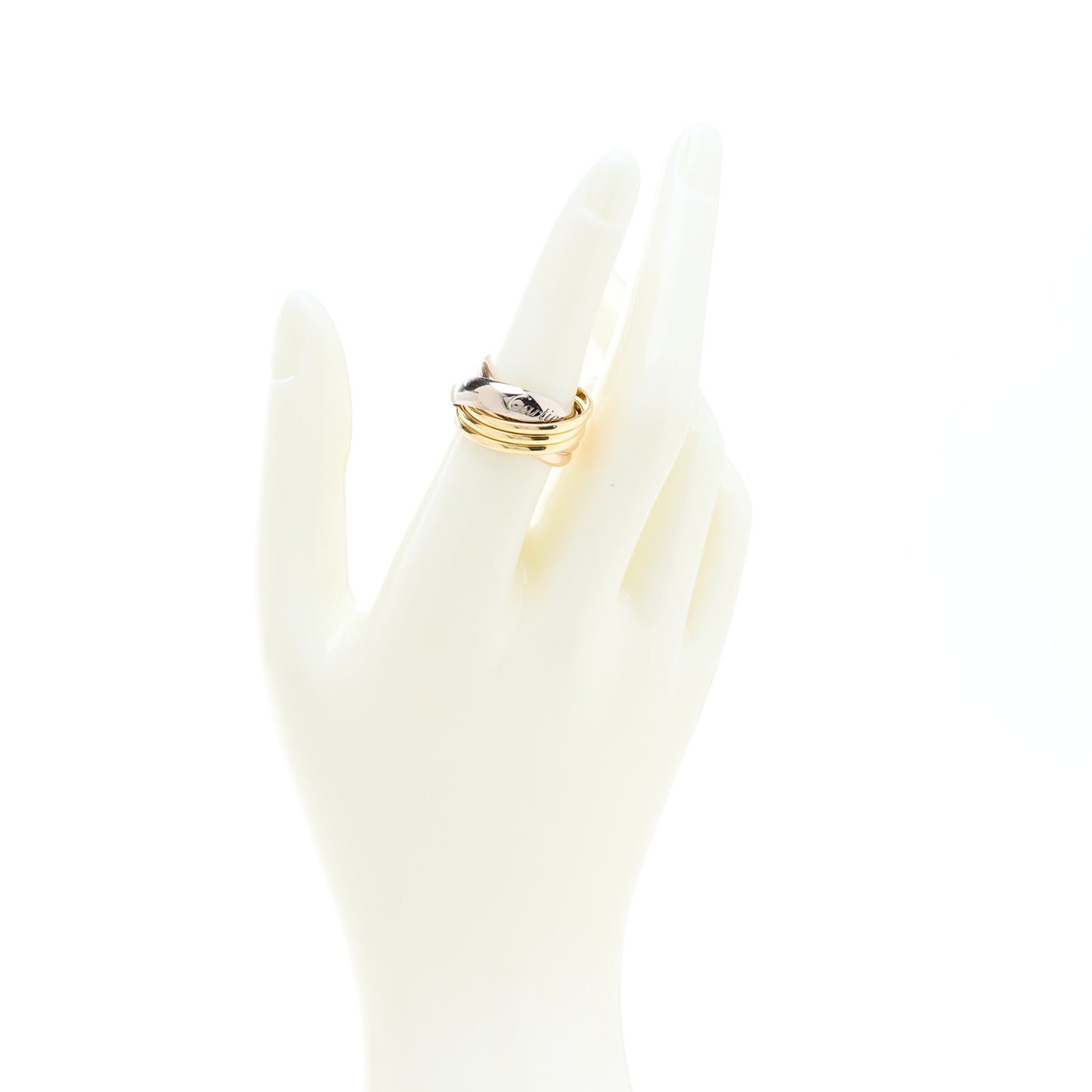 18K Pink Yellow White Gold Diamond Trinity 6 Band Ring 51 5.75