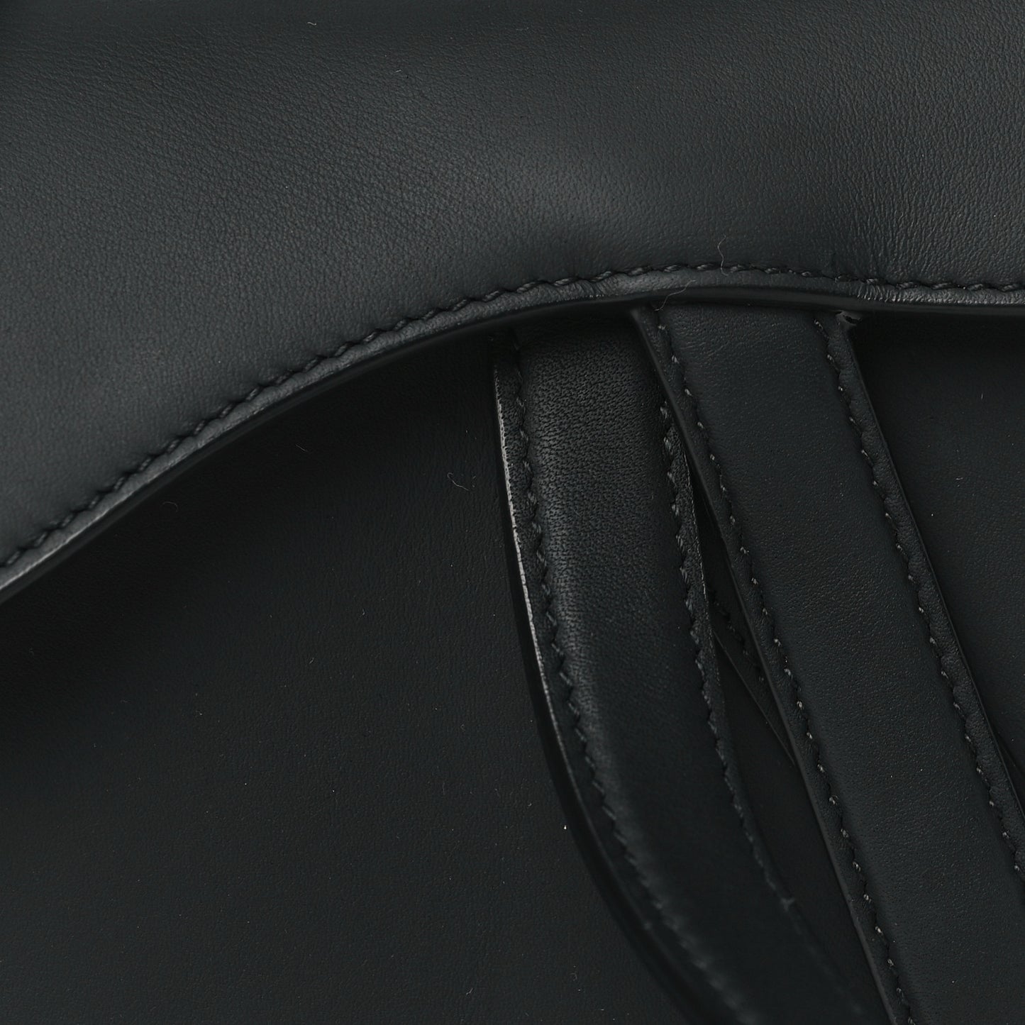 Ultra Matte Calfskin Mini Saddle Bag With Strap Black