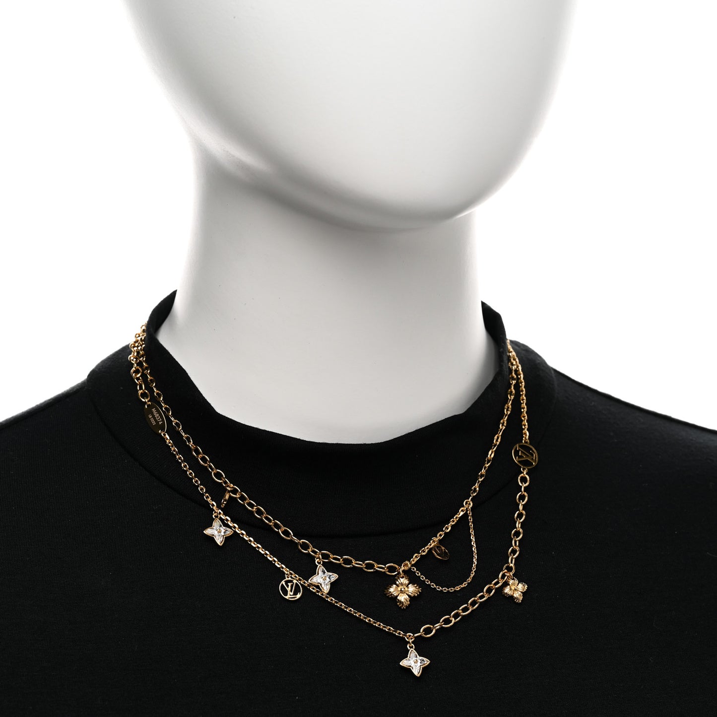 Metal Blooming Strass Necklace Gold