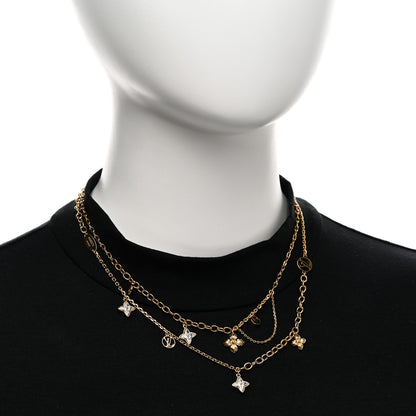 Louis Vuitton Metal Blooming Strass Necklace Gold 2 of 7