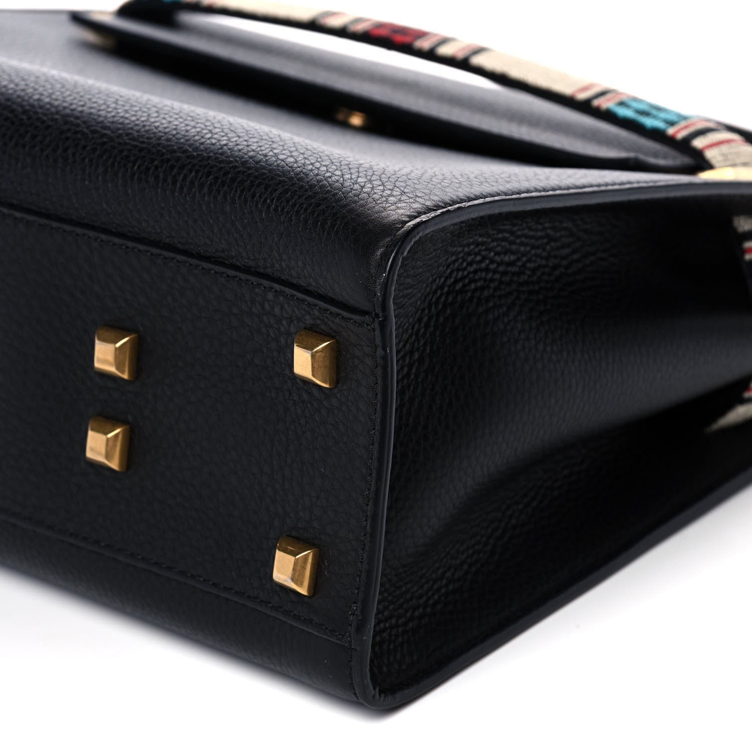 Valentino Garavani Pebbled Calfskin Beaded Medium My Rockstud Frame Bag Black 10 of 14