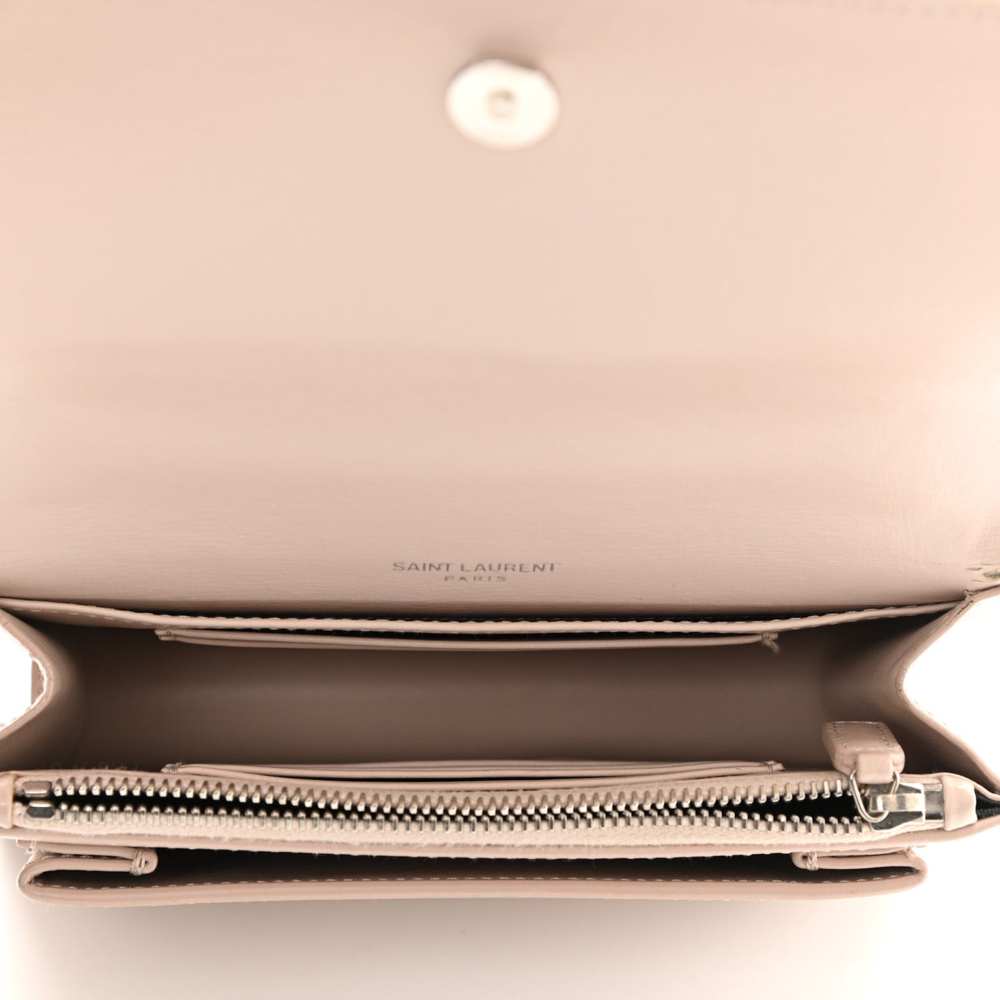 Calfskin Monogram Sunset Chain Wallet Nude Powder