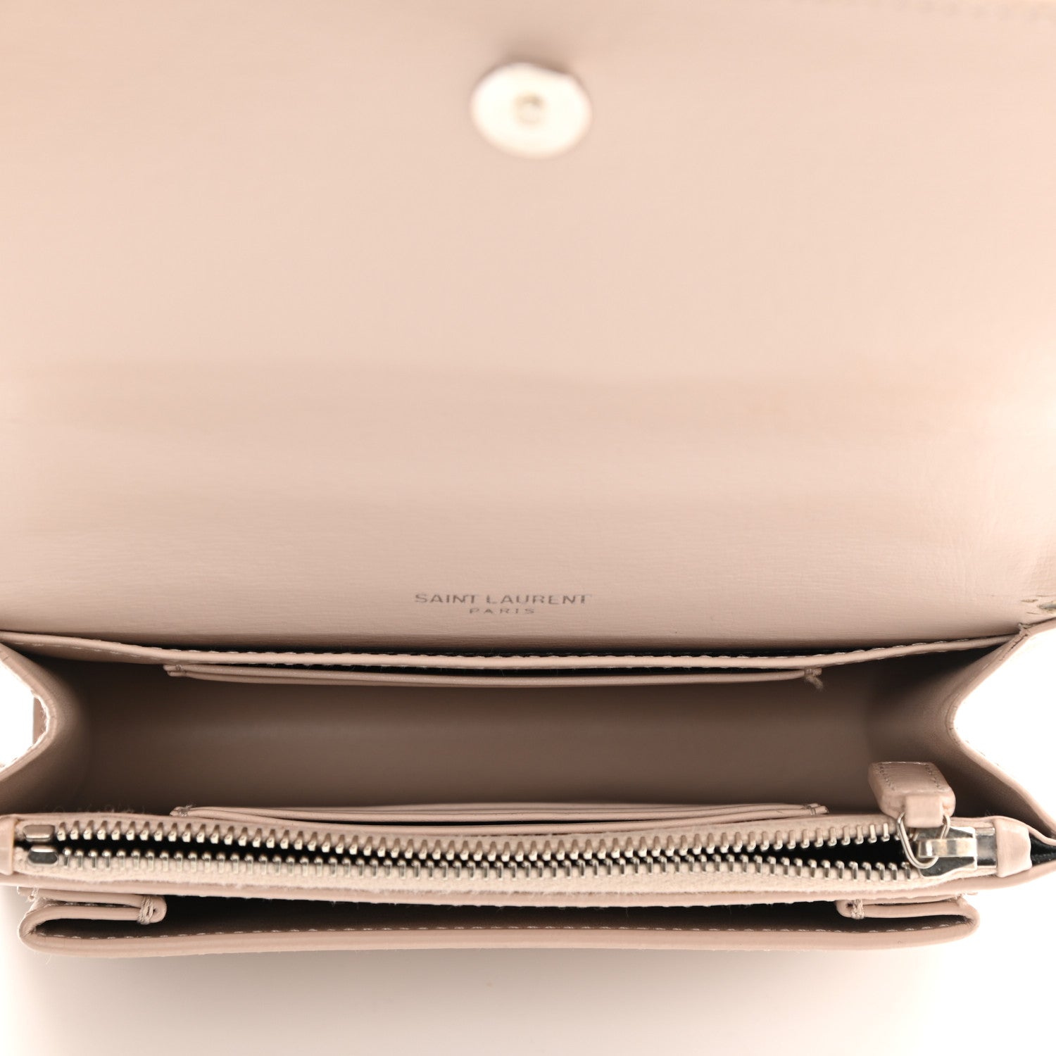 Saint Laurent Calfskin Monogram Sunset Chain Wallet Nude Powder 5 of 8